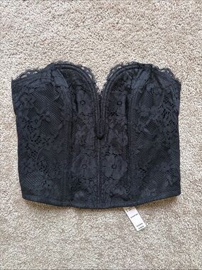 Dare to Dream Lace Deep V Cropped Corset Top